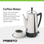 Presto Stainless Steel Coffee Maker, 12 Cup Robust Percolator Coffee, Silver - 2.79 - image 6