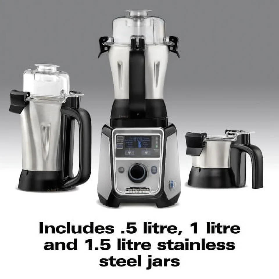 Hamilton Beach Professional 2.2 HP 120V Juicer Mixer Grinder with 3 Stainless Steel Jars, 1.5 Liters, Model 58770 - image 4