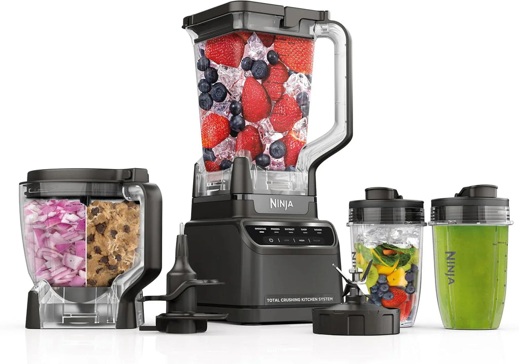 Ninja Blender, Mega Kitchen System, 1500W, 4 Functions for Smoothies, Processing, Dough, Drinks & More, with 72 Blender Pitcher, 64 Processor Bowl, 2 Nutri Cups + Lids, Black, BL770 - image 2