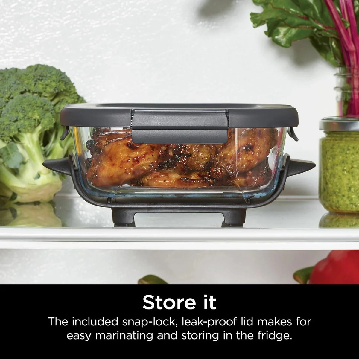 Ninja Crispi 4-in-1 Portable Glass Air Fryer Cooking System, 1500W, 4QT & 6-Cup TempWare Glass Containers with Storage Lids, Microwave, Freezer & Dishwasher Safe - image 51