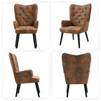AVAWING Tufted Wingback Accent Chair with Arms - Rustic Design - image 3