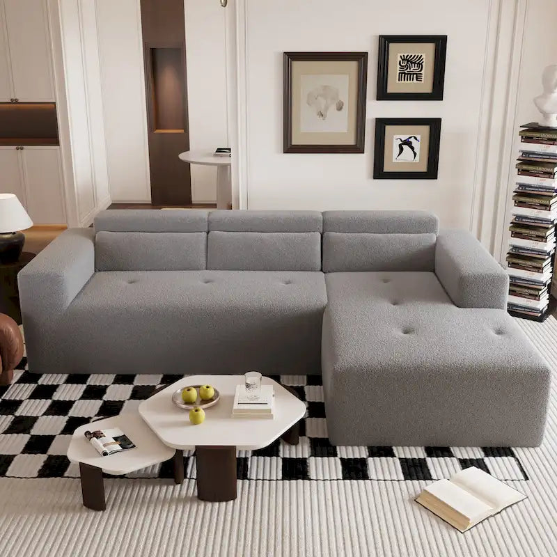 L Shaped Sectional Sofa with Upholstered Cushions and Modular Design - image 3