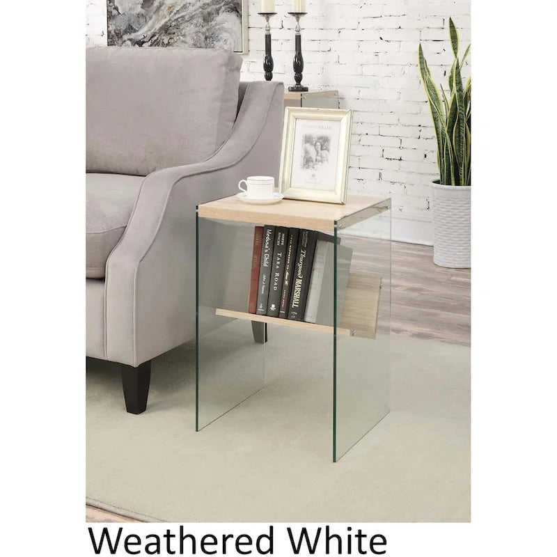 SoHo Glass End Table with Shelf by Convenience Concepts - image 1