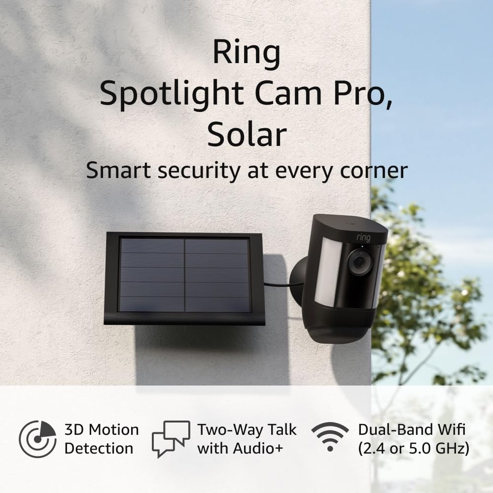 Ring Spotlight Cam Pro, Solar / 3D Motion Detection, Two-Way Talk with Audio+, and Dual-Band Wifi (2022 release) - White - image 6