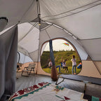 UNP Camping Tent 10-Person-Family Tents, Parties, Music Festival Tent, Big, Easy Up, 5 Large Mesh Windows, Double Layer, 2 Room, Waterproof, Weather Resistant, 18ft x 9ft x78in - image 26