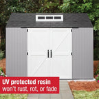 Rubbermaid Resin Outdoor Storage Shed With Floor Weather Resistant Gray Organization for Home - image 48