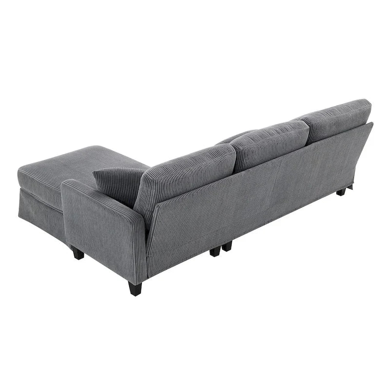 Contemporary L-Shaped Corduroy Sofa with Reversible Chaise from Harper & Bright Designs - image 5
