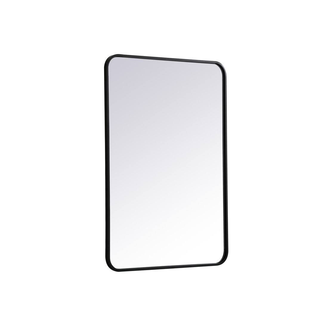 Sabine Metal Rounded Rectangle Wall Mirror Finish: Black, Size: 36'' H x 24'' W - image 1
