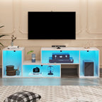 Modern Modular TV Stand with LED Lighting & Open Storage - image 14