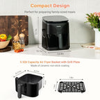 Tastee Ceramic Air Fryer, 8 in 1 Compact 5.5QT AirFryers, 450°F Digital Airfryer Dehydrator with Smart Probe, 24 Presets One touch Cooking, In app Recipes with Window, Dishwasher safe & Non stick : Home & Kitchen - image 2