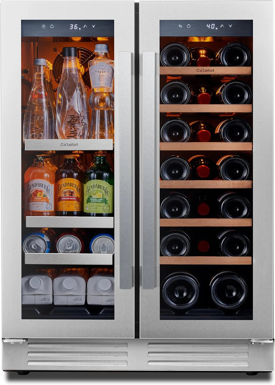 24'' Wine Cooler Refrigerator - 46 Bottle Wine Fridge Dual Zone with Modern Touch Intelligent Digital 40°-65°F Low Noise, Built in or Freestanding Wine Cooler for Home and Kitchen - image 7