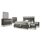 Contemporary Grey 6-Piece Platform Bedroom Set by Furniture of America - Heinisk Collection - image 10