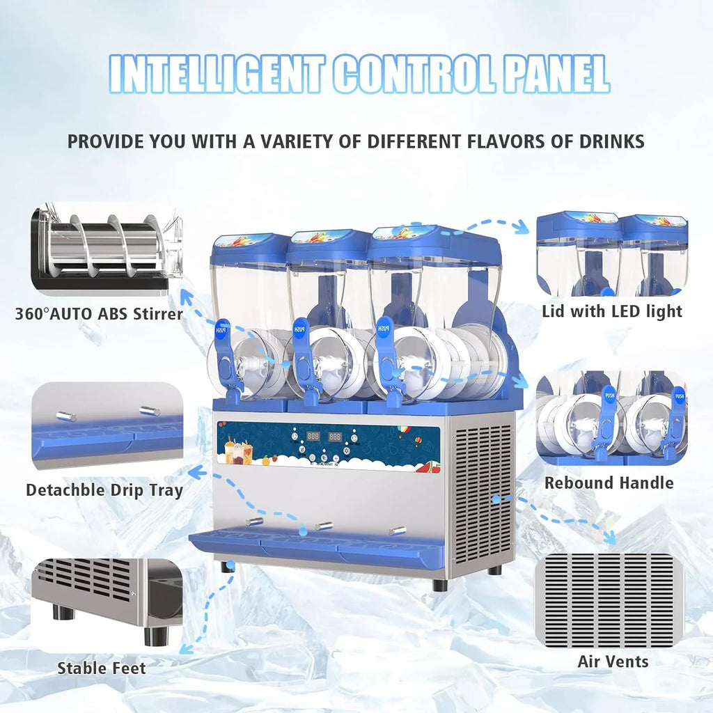 Commercial Slushy Machine - 1000W 30L Tanks Slush Maker Machine 304 Stainless Steel Commercial Margarita Machines Efficient Cooling the Ideal Slushie Maker for Bars Cafes Restaurants - image 5