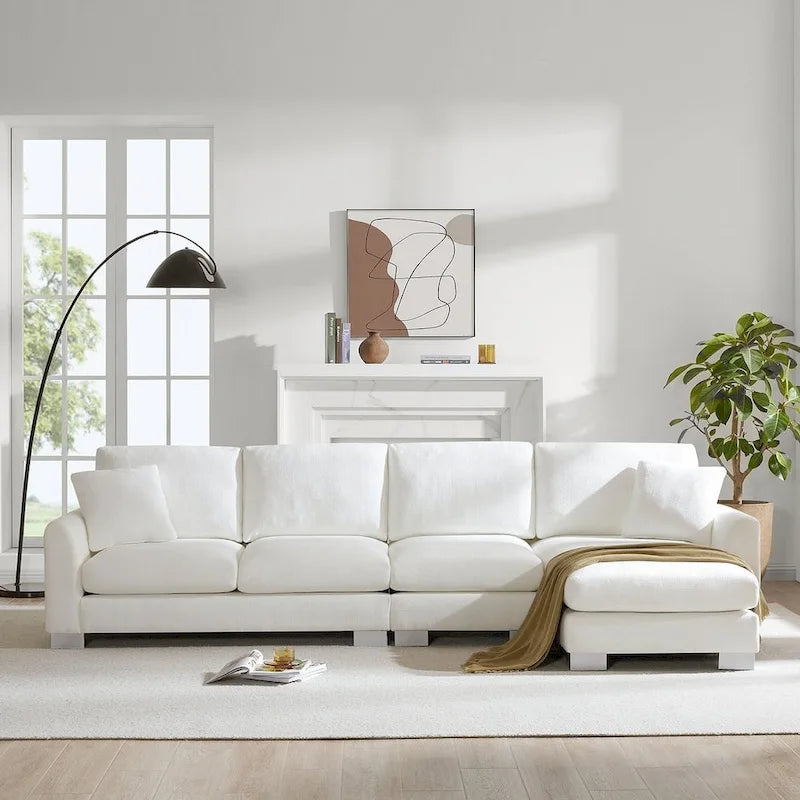 Spacious L-Shaped Chenille Sectional Sofa with Chaise Lounge for Living Room, Apartment, or Office - image 3