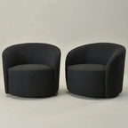 Set of 2 KINWELL 34-Inch Wide Upholstered Swivel Barrel Chairs - image 22