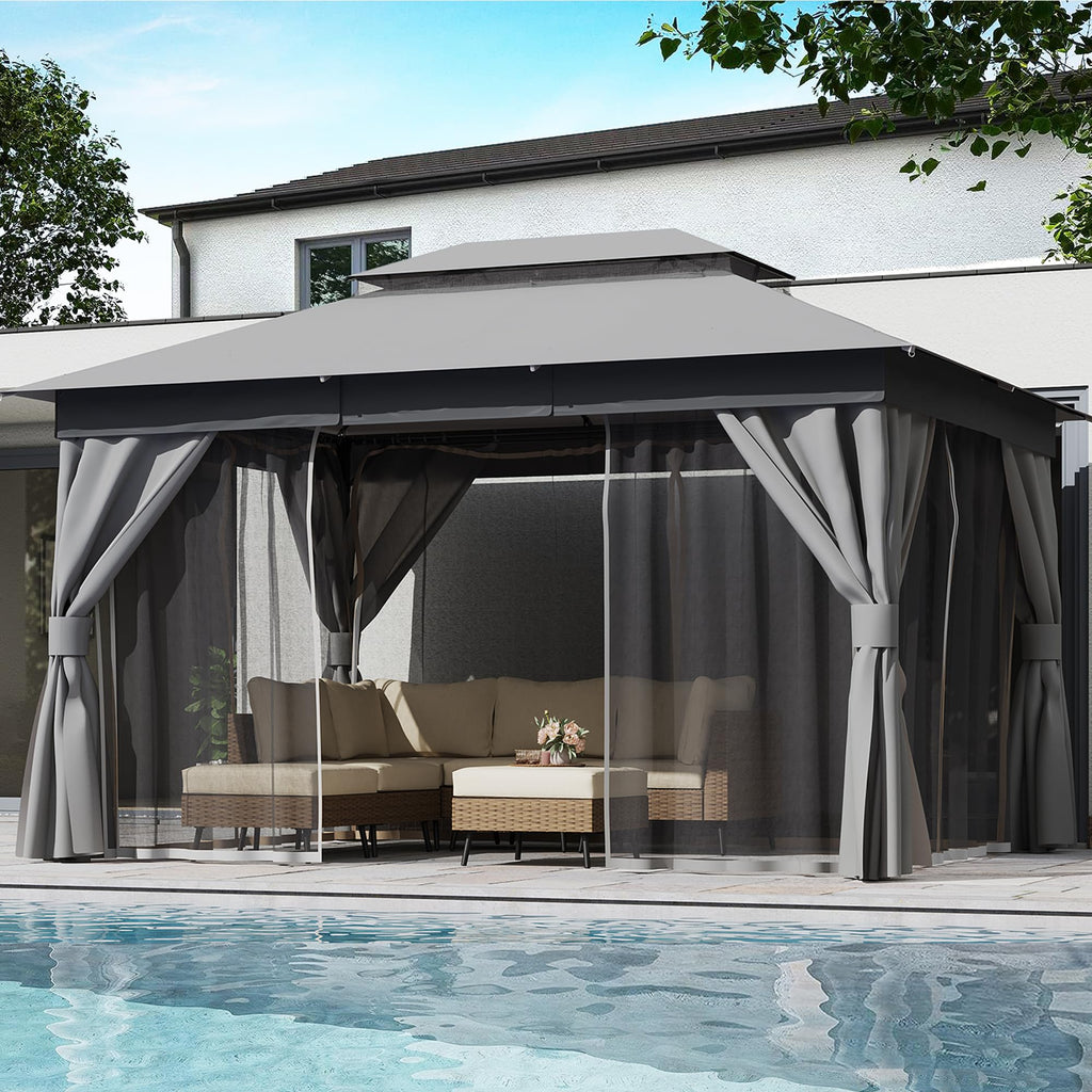 LAUSAINT HOME Outdoor Patio Gazebo 10'x13' with Expansion Bolts - image 2