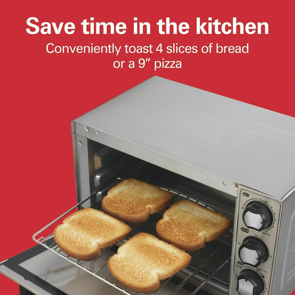 Hamilton Beach 4 Slice Stainless Steel Toaster Oven - image 2
