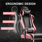 GTRACING Gaming Chair, Ergonomic Office Desk Chair with Lumbar Support, PU Leather, Footrest & Adjustable Headrest, Red - image 35