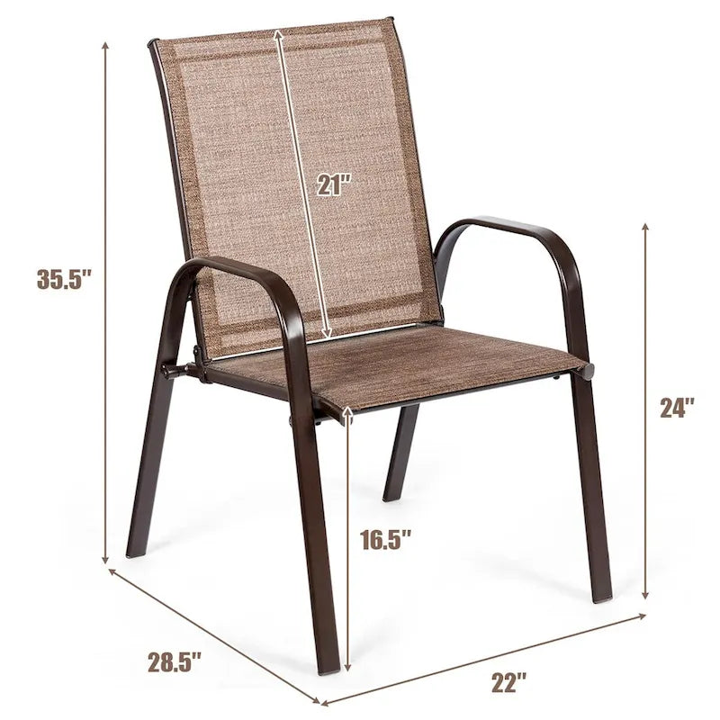 Costway Set of 4 Patio Chairs with Armrests for Garden and Deck - View Details - image 9