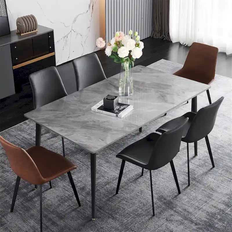 Contemporary Kitchen Table with Metal Frame and Sintered Stone Top - image 16