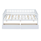 Holaki Twin Size Wood Bed with Guardrails and 2 Storage Drawers for Kids, Gray - image 24