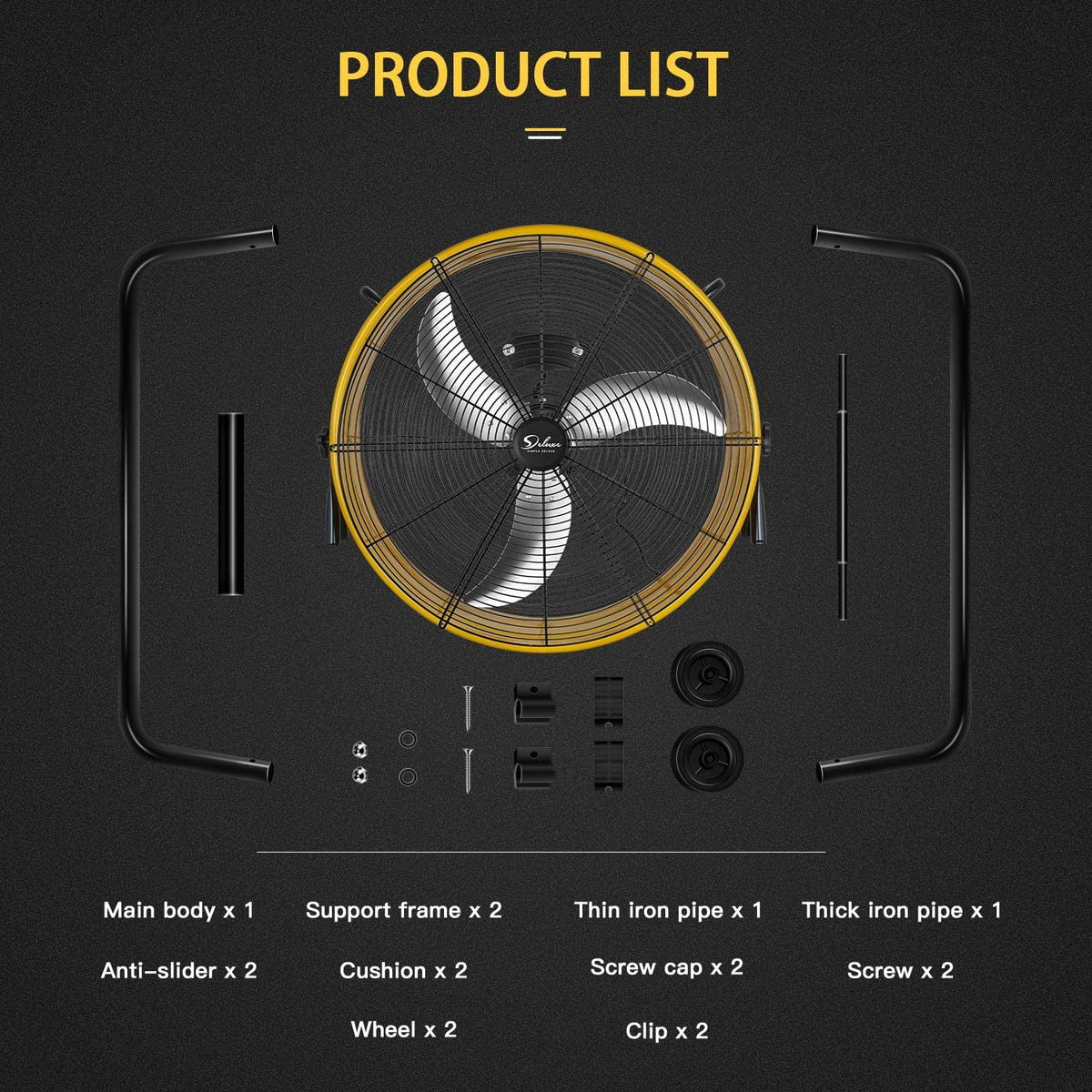 Simple Deluxe 24 in 3 Speed 4700 CFM Metal Drum Fan - image 7