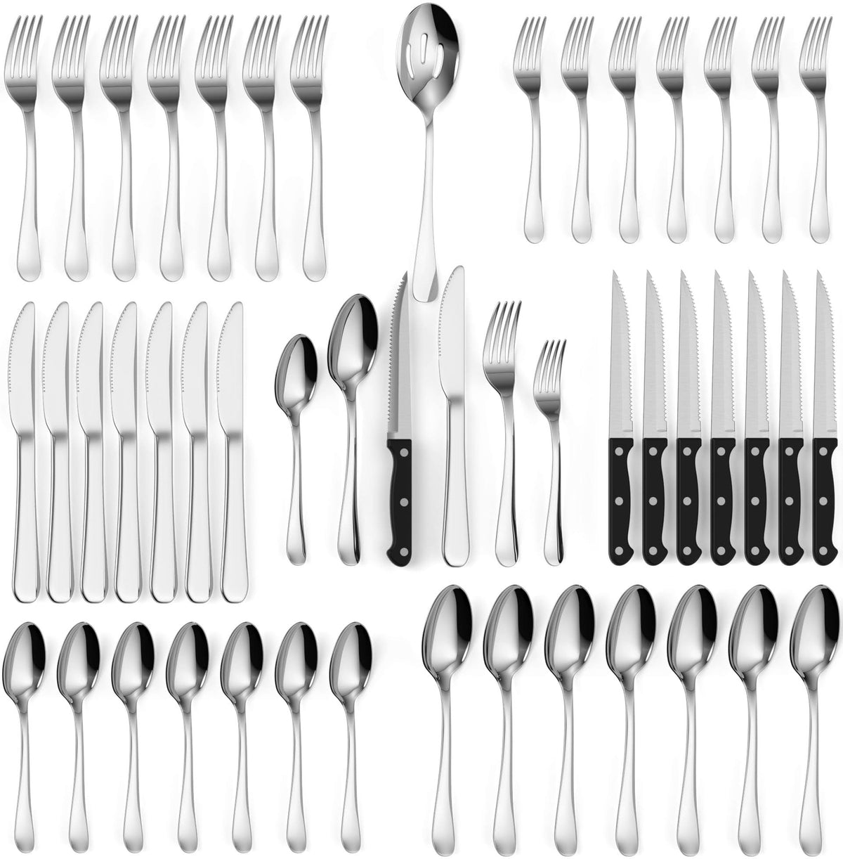 Tribal Cooking 48 Piece Silverware Set - Service for 8 - Stainless Steel - image 1