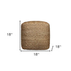 HomeRoots 18-Inch Natural Jute Woven Cube Pouf Ottoman - image 5