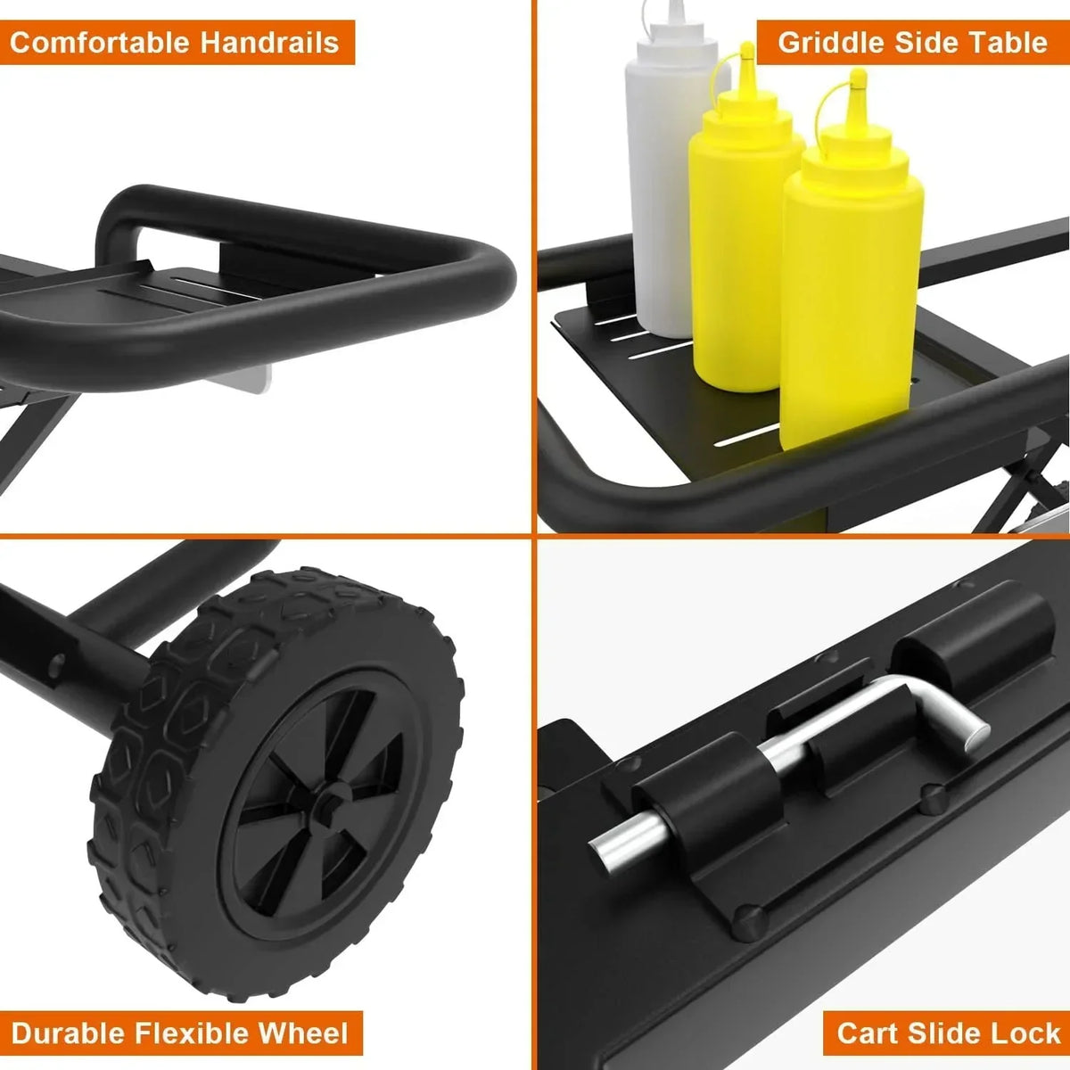 22"/17" Grill - Heavy-Duty Foldable Cart - image 6