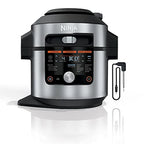 Ninja OL701 Foodi 14 in 1 SMART XL 8 Qt. Pressure Cooker Steam Fryer with SmartLid & Thermometer   Auto Steam Release, that Air Fries, Proofs & More, 3 Layer Capacity, 5 Qt. Crisp Basket, Silver/Black - image 1