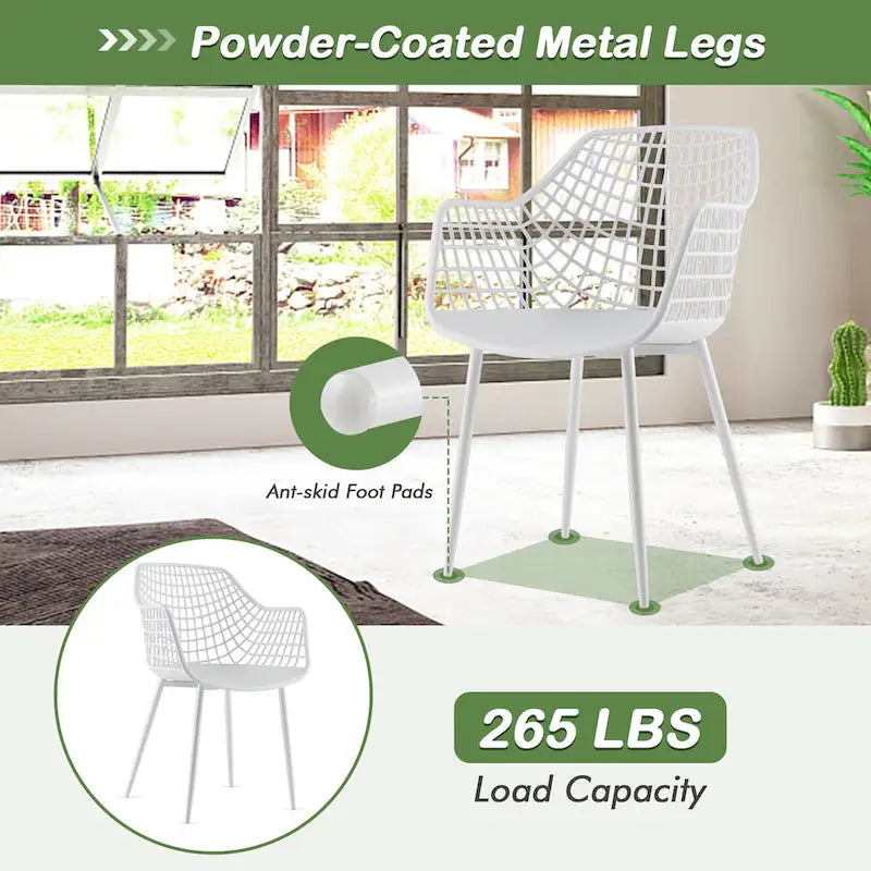 Set of 4 Modern Plastic Shell Dining Chairs with Metal Legs by Costway - image 14