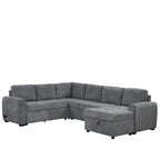 Roomfitters U-Shaped Sectional Sofa with Pull-Out Bed, Storage Chaise Lounge, and Integrated Charging Ports for Living Room - image 17