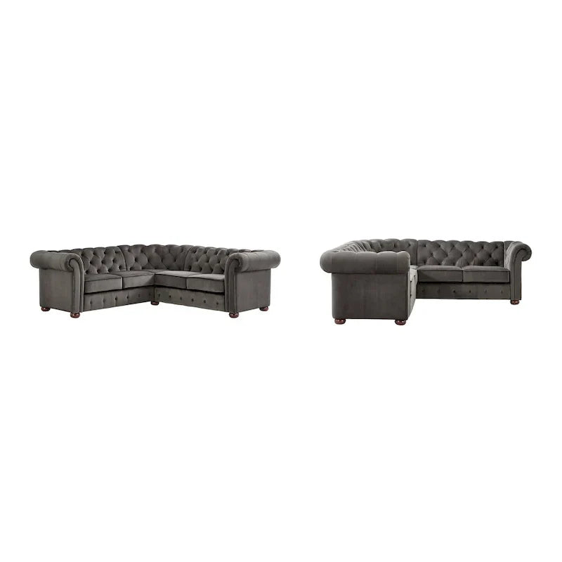 Gdansk 5-Person L-Shaped Chesterfield Sectional Sofa - image 3