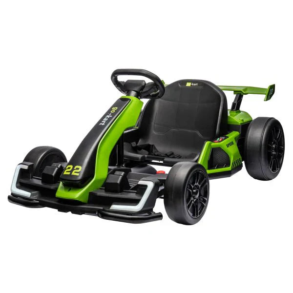 24V Electric Go Kart, with 300W Strong Motor, Drift/Sport Mode, Big Battery, Eva Tire,Length Adjustmen for Outdoor Racing Toy-Green - image 1