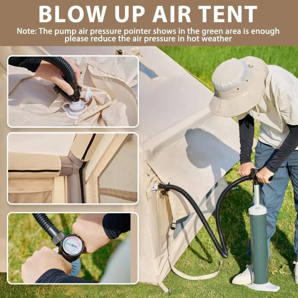 NAIZEA Tent for Camping with Pump - Air Glamping Tents, Easy Setup Blow up Tent, Waterproof Oxford Inflatable Tent, 4 - 6 Person Cabin Tent with Mesh & Chimney Window - image 9