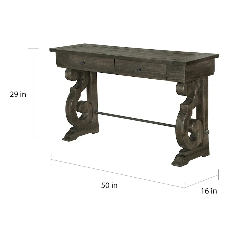 Bellamy Classic Weathered Peppercorn Storage Console Table - image 3
