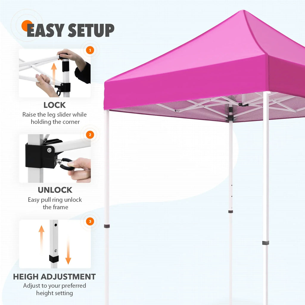 EAGLE PEAK 5x5 Pop up Canopy Tent Instant Outdoor Canopy Easy Set - up Straight Leg Folding Shelter（blue） - image 79