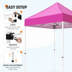 EAGLE PEAK 5x5 Pop up Canopy Tent Instant Outdoor Canopy Easy Set - up Straight Leg Folding Shelter（blue） - image 79