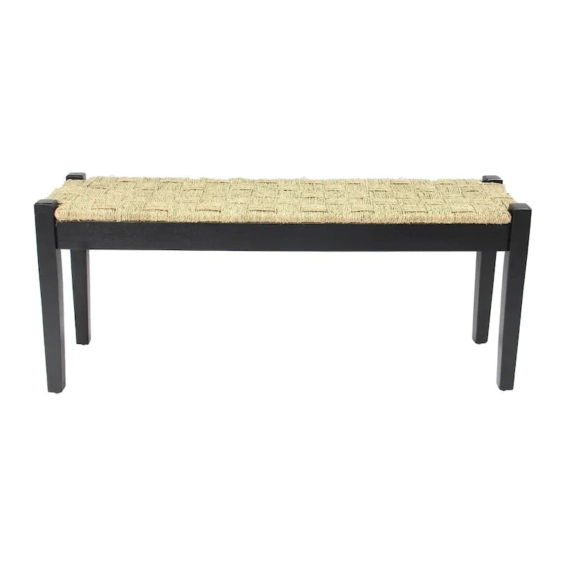 M4H Shambles Solid Wood Indoor Bench with Natural Seagrass - image 1