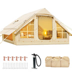 2025 6 Person Inflatable Camping Tent with Pump, 10ft x7ft Glamping Family Tent Easy Setup 4 Season Waterproof Windproof Outdoor Blow Up Tent Luxury Oxford Cabin with Mesh Windows & Doors sgtnighsdesigns - image 1