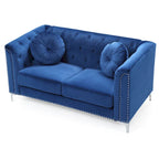Velvet Button-Tufted Pompano Loveseat - image 15