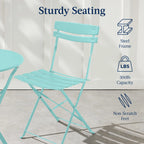 Best Choice Products 3-Piece Small Bistro Set, Folding Patio Furniture Set of 2 Chairs and Table - Black - image 35