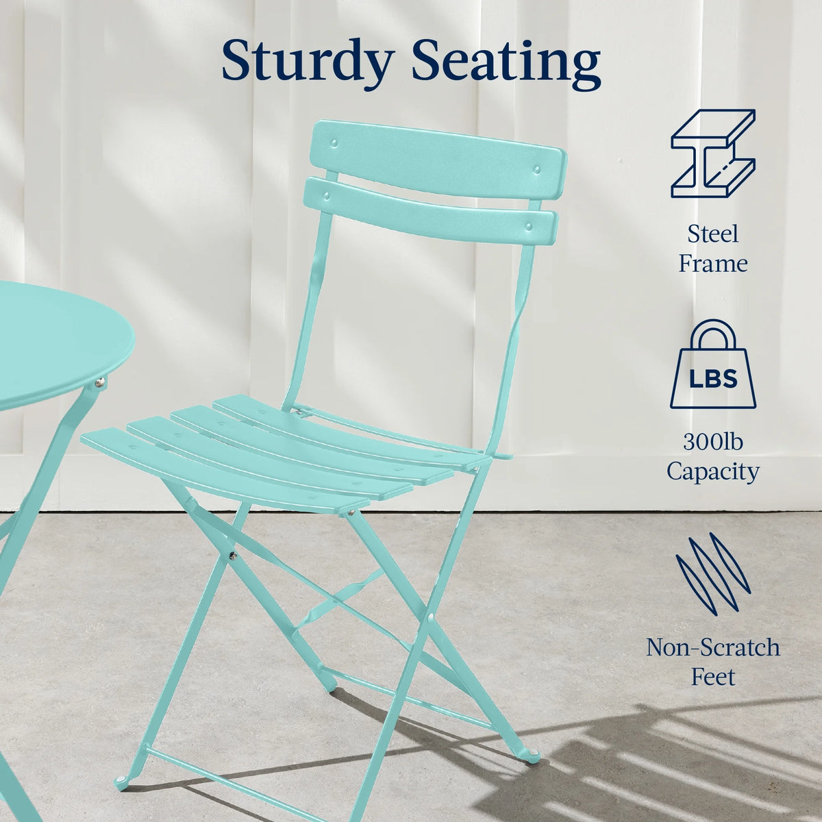 Best Choice Products 3-Piece Small Bistro Set, Folding Patio Furniture Set of 2 Chairs and Table - Black - image 35