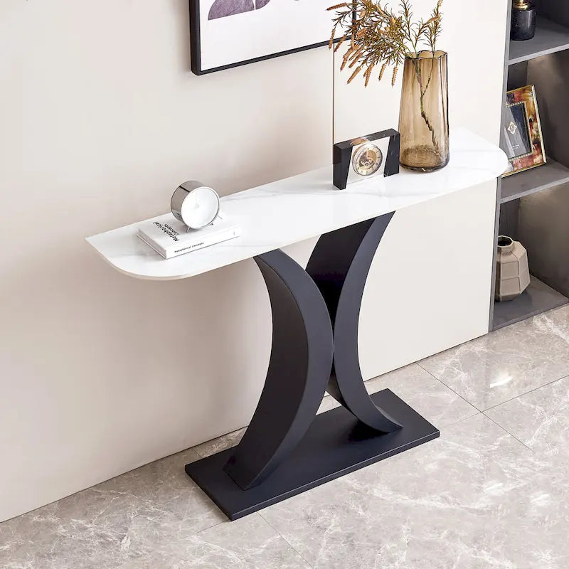 Contemporary Console Table with Elegant Design, Metal Frame, and Adjustable Foot Pads for Entryway - image 7