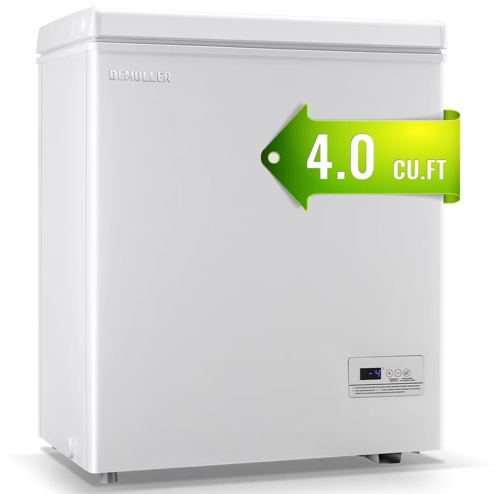 DEMULLER 4.0 Cu. ft Chest Freezer Small Freezer with Top Open Door Freestanding Black - image 3