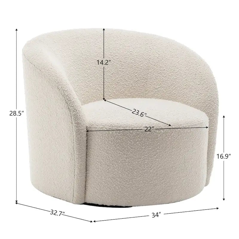 Set of 2 KINWELL 34-Inch Wide Upholstered Swivel Barrel Chairs - image 13
