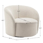 Set of 2 KINWELL 34-Inch Wide Upholstered Swivel Barrel Chairs - image 13