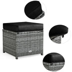 7 Pcs Rattan Patio Dining Furniture Sectional Sofa Set with Dining Table, Ottomans & Cushions - image 63