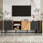 Mid-Century Modern TV Stand with 3 Cabinets - Media Console for TVs up to 70 inches, Stylish Entertainment Center with Storage for Living Room - image 1