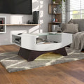 Angelic Contemporary Storage Coffee Table with Glass Insert by Furniture of America - image 1